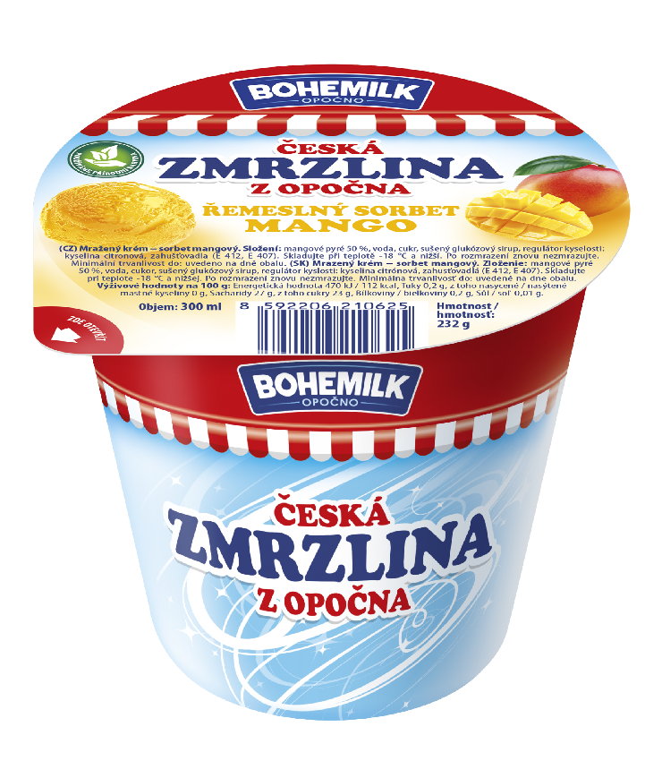 Zmrzlina Mango sorbet 300ml