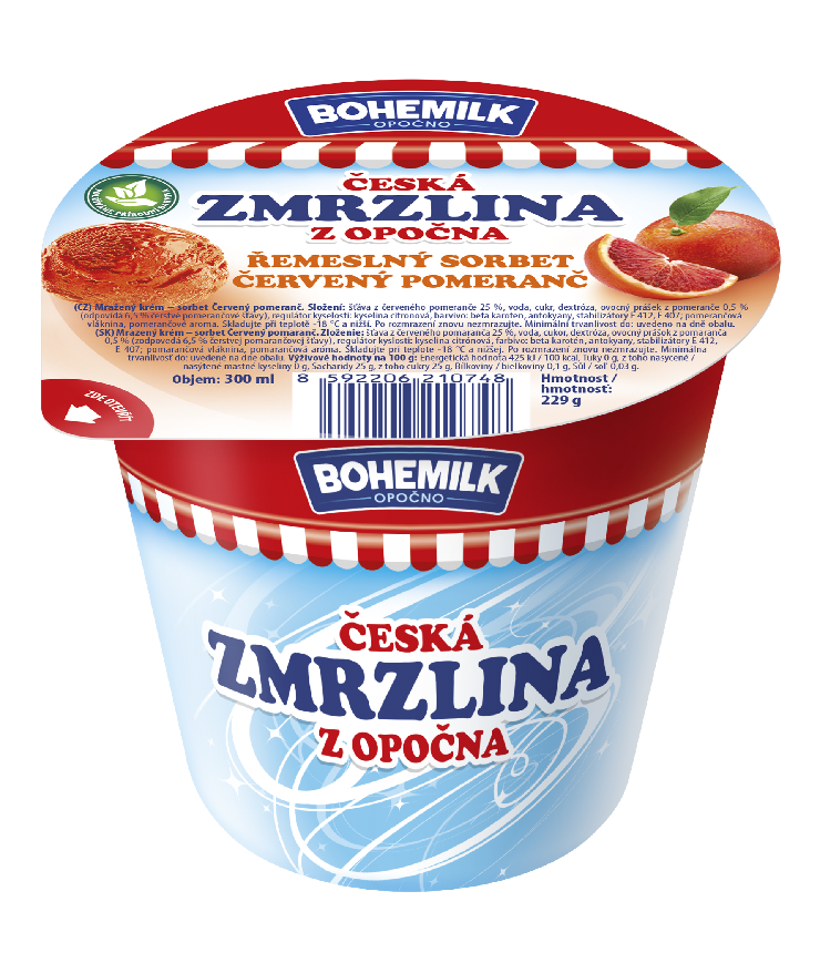 Červený pomeranč sorbet 300ml
